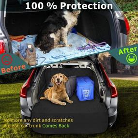 img 1 attached to Water-Resistant SUV Pet Cargo Cover With Flap Protector By Packism - Large Dog Seat Cover With Bumper Flap For Universal Fit - Black