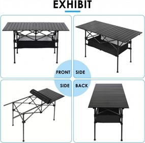 img 1 attached to Ultimate Camping Convenience: LEADALLWAY Folding Table With Ample Storage And Carrying Bags
