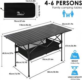 img 2 attached to Ultimate Camping Convenience: LEADALLWAY Folding Table With Ample Storage And Carrying Bags