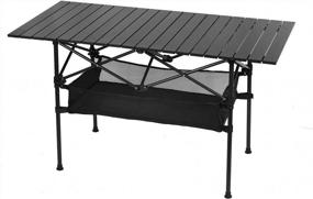 img 4 attached to Ultimate Camping Convenience: LEADALLWAY Folding Table With Ample Storage And Carrying Bags