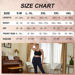 img 1 attached to High Waisted Black Workout Leggings For Plus Size Women - YOLIX 2 Pack (2X, 3X, 4X)