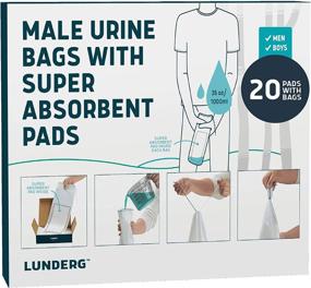 img 4 attached to Convenient And Hygienic Lunderg Disposable Urine Bags For Men - Pack Of 20 With Super Absorbent Pad For Travel, Emergency, And Camping