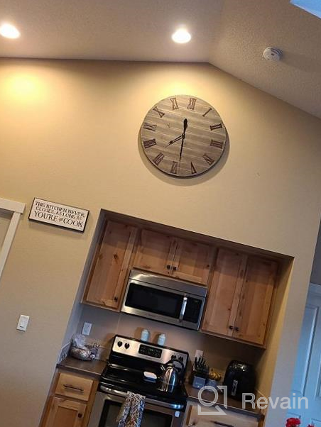 img 1 attached to Classic 32-Inch Wooden Wall Clock With Roman Numerals For Silent Yet Stylish Home And Office Décor review by Brandon Carraway