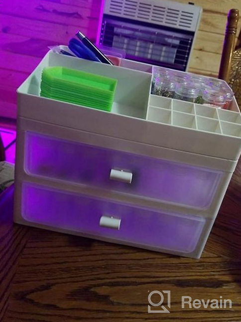 img 1 attached to 192-Slot ARTDOT Storage Container For Diamond Painting Accessories, Art Bead Organizer With Funnel & Tools Kit Rack review by Jahan Arias