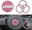 yixin 4pcs bling steering wheel cover trim sticker compatible for cherokee compass grand cherokee patriot renegade wrangler (4pcs-pink) logo