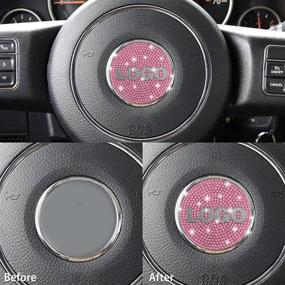 img 2 attached to YIXIN 4Pcs Bling Steering Wheel Cover Trim Sticker Compatible For Cherokee Compass Grand Cherokee Patriot Renegade Wrangler (4Pcs-Pink)