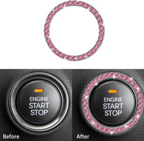 img 1 attached to YIXIN 4Pcs Bling Steering Wheel Cover Trim Sticker Compatible For Cherokee Compass Grand Cherokee Patriot Renegade Wrangler (4Pcs-Pink)