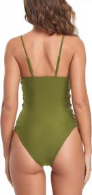 img 3 attached to Women'S Sexy One Piece Slimming Tummy Control Swimsuit Crisscross Monokini High Cut Bathing Suit