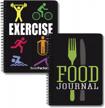 bookfactory bundle food journal and fitness journal, 120 pages each, 5"x7", durable thick translucent cover, wire-o binding logo
