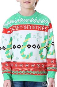 img 4 attached to 🎄 BesserBay Kids' Ugly Christmas Sweatshirt, Xmas Long Sleeve Funny Shirt for 4-12 Years