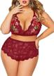 flaunt your curves with juicyrose plus size lingerie set featuring sexy rose applique lace bra and high waist panty logo