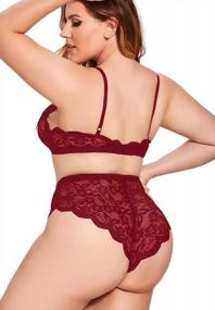 img 1 attached to Flaunt Your Curves With JuicyRose Plus Size Lingerie Set Featuring Sexy Rose Applique Lace Bra And High Waist Panty