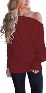 oversized off-shoulder women's pullover sweater with long sleeves - loose knit jumper and tunic top by lacozy logo