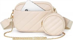 img 4 attached to GEEAD Small Quilted Crossbody Bags For Women Trendy Design Shoulder Purse With Round Zip Bag