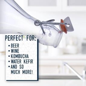 img 2 attached to Kombucha Bottling Kit - Includes 7 Glass Flip Top Bottles + Compact Collapsable Silicone Funnel + Cleaning Brush Airtight, High-Pressure Bottles For Fermenting Kombucha, Kefir, Ginger Beer, Etc
