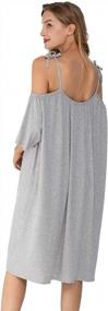 img 3 attached to Oversized House Dress For Women: Cold Shoulder Nightgown Sleep Shirt Dress By Noctflos