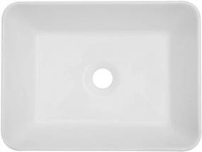 img 3 attached to Kichae 16 "X12" Современная белая фарфоровая керамическая прямоугольная раковина для ванной комнаты Тщеславие Художественная раковина над прилавком