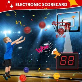img 3 attached to Get Your Kids Active With Meland Indoor Mini Basketball Hoop With Electronic Scoreboard And Accessories