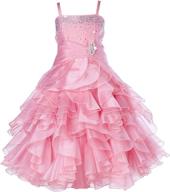 ekidsbridal asymmetric ruffled organza toddler girls' clothing : dresses logo