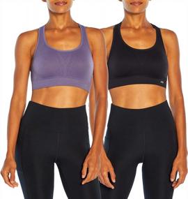 img 4 attached to Marika Women'S Julie Seamless Low Impact Sports Bra 2-Pack | Supportive & Comfortable