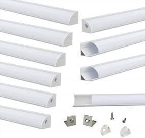 img 4 attached to Transform Your Room With Muzata 10Pack 6.6FT/2M V-Shape LED Channel System And Light Up Your Space In Style