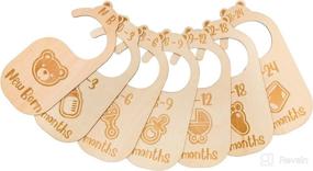 img 3 attached to RubyRoo Baby Closet Dividers: Premium Wood Organizer Hangers for Baby Clothing - Engraved Style, Newborn to 24 Month, 7 Pc Set