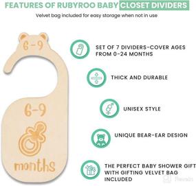 img 1 attached to RubyRoo Baby Closet Dividers: Premium Wood Organizer Hangers for Baby Clothing - Engraved Style, Newborn to 24 Month, 7 Pc Set