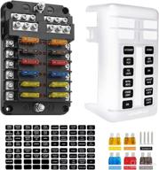 efficient lenkrad 12-way marine fuse block: waterproof blade fuse box for car marine rv truck (12-24v) logo