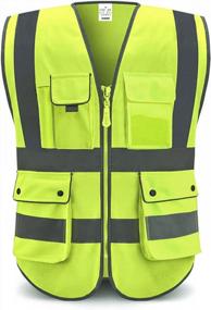 img 4 attached to High Visibility XIAKE Safety Vests With 8 Pockets, Zipper Front, And ANSI/ISEA Standards Compliance