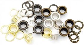 img 1 attached to CRAFTMEMORE 3/16" (5MM) Hole Size 100 Sets Antique Brass Bronze Metal Grommets Eyelets With Washers For Bead Cores, Clothes, Leather, Canvas (Antique Brass)