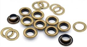 img 4 attached to CRAFTMEMORE 3/16" (5MM) Hole Size 100 Sets Antique Brass Bronze Metal Grommets Eyelets With Washers For Bead Cores, Clothes, Leather, Canvas (Antique Brass)