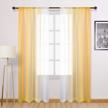 yellow ombre sheer curtains - faux linen gradient semi voile rod pocket window drapes for bedroom & living room, set of 2 (52" x 90") logo