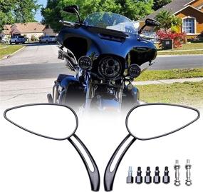 img 2 attached to Enhance Your Ride with 8mm/10mm Motorcycle Skull Rearview Mirrors - Perfect for Harley Touring, Road King, Street Glide, Dyna, Suzuki, Kawasaki