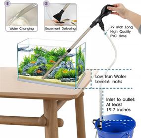 img 1 attached to 🐠 Hygger Manual Gravel Vacuum for Aquarium - 80GPH/256GPH; Quick Run, Low Water Level; Fish Tank Cleaner with Pinch or Grip Suction Ball; Adjustable Length (S/L)