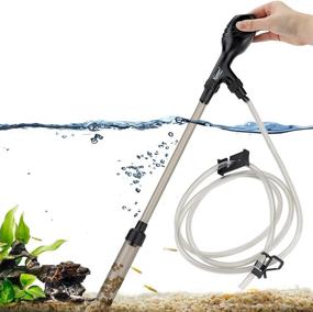 img 4 attached to 🐠 Hygger Manual Gravel Vacuum for Aquarium - 80GPH/256GPH; Quick Run, Low Water Level; Fish Tank Cleaner with Pinch or Grip Suction Ball; Adjustable Length (S/L)