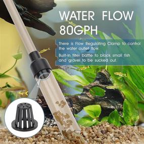 img 3 attached to 🐠 Hygger Manual Gravel Vacuum for Aquarium - 80GPH/256GPH; Quick Run, Low Water Level; Fish Tank Cleaner with Pinch or Grip Suction Ball; Adjustable Length (S/L)