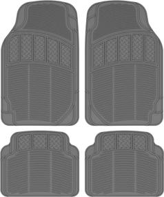 img 4 attached to Gray BDK ProLiner Classic Rubber Car Floor Mats - High-Performance Liners 🚗 for Sedans, Trucks, SUVs, and Vans with Heavy-Duty Ridges and Diamond Grid Heelpad