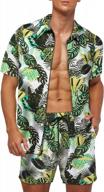 hawaiian floral track suits: casual 2-piece set with short sleeve shirts and shorts for summer jogging outfits for men logo