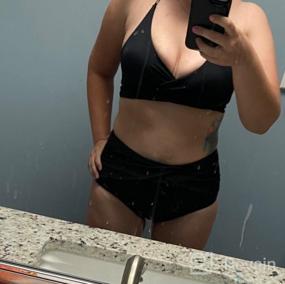 img 5 attached to Flaunt Your Curves With Yilisha'S Tummy Control High Waisted Bikini Bottoms - Black, Ruched And Perfect For Swimming