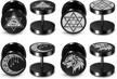 stainless steel black stud faux gauges earrings with hexagram, wolf moon, and all-seeing eye studs - cheater fake ear plugs gauges illusion tunnel - set of 4 pairs by piercingj logo