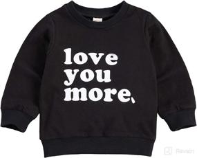 img 4 attached to 👕 Toddler Baby Boy Girl Crewneck Sweatshirt Top: Unisex Love You More Valentine's Day Clothes for Infants