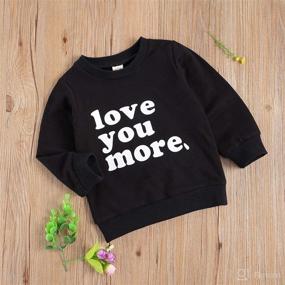 img 2 attached to 👕 Toddler Baby Boy Girl Crewneck Sweatshirt Top: Unisex Love You More Valentine's Day Clothes for Infants