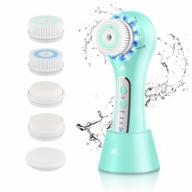 malkert facial cleansing brush with 5 brush heads, 3 modes skin care brush device, electric rechargeable waterproof face spin brush, massager for deep cleansing and scrubbing, exfoliating logo