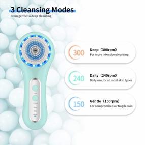 img 2 attached to MALKERT Facial Cleansing Brush With 5 Brush Heads, 3 Modes Skin Care Brush Device, Electric Rechargeable Waterproof Face Spin Brush, Massager For Deep Cleansing And Scrubbing, Exfoliating
