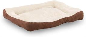 img 3 attached to 🐾 40 x 30 Plush Rectangle Pet Bed with Long Rich Design, Non-Slip Bottom - Happycare Textiles