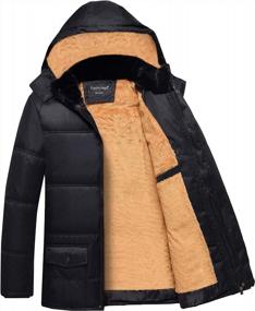 img 4 attached to Fashciaga Men'S Winter Coat: Hooded, Faux Fur Lined, And Quilted