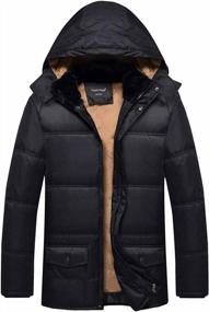 img 3 attached to Fashciaga Men'S Winter Coat: Hooded, Faux Fur Lined, And Quilted