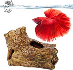 img 3 attached to 🐠 Enhance Your Aquarium with the SunGrow Hermit Crab, Leopard Gecko, Betta Fish Log: Realistic Ceramic Decor