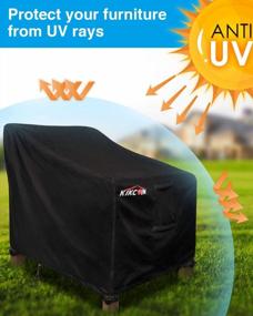 img 1 attached to Kikcoin Patio Chair Covers, 2 Pack Extra Wide Waterproof Outdoor Sofa Cover 37" W X 30" D X 30" H, 600D Heavy Duty With 2 Air Vents For All Weather, Patio Furniture Covers (Black)