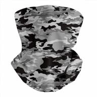 men's black silver camouflage seamless multifunction bandanas neck gaiter mouth cover for motorcycling cycling in los angeles logo